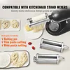 A product advertisement showcasing pasta attachments for a KitchenAid stand mixer. Podgląd zdjęcia produktu