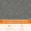 set de 2 coussins de banc 150 x 50 cm, gris foncé, dessous Voir les images du produit 5