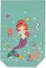 A cartoon illustration of a mermaid surrounded by sea creatures and underwater elements. Produktbild-Vorschau