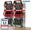 A metal bottle crate stand filled with various drinks. Podgląd zdjęcia produktu