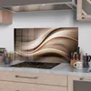 DEQORI Küchenrückwand Glas 100x50 cm 'Edelmetallschwingung' Produktbild-Vorschau 2
