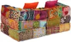 vidaXL Pouf modulaire 2 places patchwork tissu Voir les images du produit 11