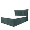 A green upholstered bed with a white mattress against a white background. Produktbild-Vorschau