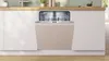 A built-in dishwasher with its door open, showing the interior racks, set in a modern kitchen environment. Produktbild-Vorschau