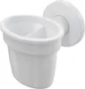 A white bathroom accessory, likely a toothbrush holder, mounted on a wall. Anteprima dell’immagine prodotto