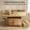 Wiltec Hobelbank 126 x 50 x 84 cm aus Holz, Werkbank bis Produktbild-Vorschau 4