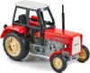 A red toy tractor with a white roof and black frame is shown against a white background. Náhľad obrázku produktu