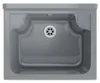 A top-down view of a gray sink basin with a drain in the center. Anteprima dell’immagine prodotto