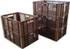 Two stacks of brown plastic crates are shown against a white background. Produktbild-Vorschau