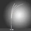 A modern chrome floor lamp with three curved LED light stems against a gradient background. Podgląd zdjęcia produktu