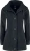 A black fleece jacket with buttons and a collar. Produktbild-Vorschau