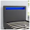 Polsterbett MANDALAY 90 x 200 cm grau - mit LED Beleuchtung Produktbild-Vorschau 3