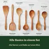 Bikolo® Houten Keukengerei Set 7-Delig - Houten Spatel - Productafbeelding-voorbeeld 3