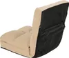 A beige floor chair with its backrest folded up and a black cover on the back. Náhled obrázku produktu