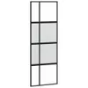 vidaXL Drzwi przesuwne czarne 76x205 cm szkło hartowane i Podgląd zdjęcia produktu 4