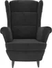 vidaXL Fauteuil à oreilles avec pouf gris foncé velours Voir les images du produit 4