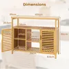 A diagram showing the dimensions of a bamboo cabinet. Podgląd zdjęcia produktu