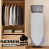 An ironing board is shown next to a closet with clothes. Produktbild-Vorschau
