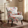 Ohrensessel Bunt, Vintage Sessel Wohnzimmer mit Holzbeinen Produktbild-Vorschau 1