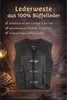 PAULGOS gilet in pelle biker cowl club waistcoat chopper Anteprima dell’immagine prodotto 9