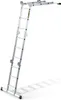 A multi-purpose aluminum ladder with a platform, shown in an extended, angled configuration against a white background. Voir les images du produit