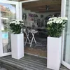 VIVANNO Pflanzkübel Zink BLOCK Säule, Weiß matt - 29x29x80 Produktbild-Vorschau 5