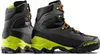 Schwarze Bergschuhe "Aequilibrium LT GTX" von La Sportiva mit grünen und orangefarbenen Akzenten. Náhľad obrázku produktu