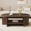 Table basse ovale Merax avec motif rainuré, table d'appoint Voir les images du produit 3