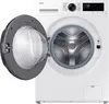 A white Samsung washing machine with the door open. Produktbild-Vorschau