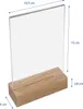 HMF 46940 Tischaufsteller mit Holzfuß Din A6 Acryl, Produktbild-Vorschau 4