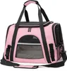 A pink and black pet carrier bag is shown against a white background. Podgląd zdjęcia produktu