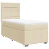 vidaXL Boxspringbett mit Matratze Creme 100x200 cm Stoff Produktbild-Vorschau 1
