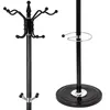 A close-up of a black coat rack with silver accents, shown from two different angles. Produktbild-Vorschau