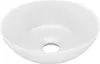 vidaXL Lavabo in Vetroceramica bianco opaco rotondo Anteprima dell’immagine prodotto 1