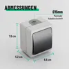 ABSINA inbouwschakelaar voor vochtige ruimtes - 3x Productafbeelding-voorbeeld 3