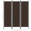 vidaXL 3-dielny rozdeľovač izieb hnedý 150x180 cm - Náhľad obrázku produktu 7