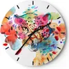 Wanduhr - Rund - Glasuhr - Farbe Konzept Katze - 40x40cm - Produktbild-Vorschau 1