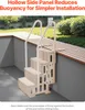 A pool ladder with handrails and steps is shown next to a pool, with a wooden deck and greenery in the background. Anteprima dell’immagine prodotto