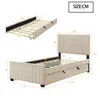 Letto imbottito Flieks 90x190cm con letto estraibile, letto Anteprima dell’immagine prodotto 3