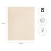 A flat lay image of a beige blanket with dimensions and feature icons. Produktbild-Vorschau