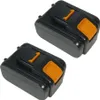 Two black and orange lithium-ion batteries are shown against a white background. Produktbild-Vorschau