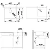 Technical drawings and dimensions of a sink. Produktbild-Vorschau