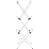 A white, foldable drying rack with multiple tiers. Podgląd zdjęcia produktu