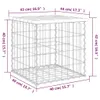 A wireframe diagram of a gabion bench with dimensions indicated by text and lines. Produktbild-Vorschau
