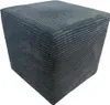 A gray corduroy cube ottoman is shown against a white background. Produktbild-Vorschau