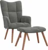 vidaXL Poltrona relax con sgabello in velluto grigio scuro Anteprima dell’immagine prodotto 8