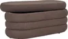 A brown upholstered ottoman with a layered, rounded design. Produktbild-Vorschau