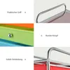 A collage of close-up images showcasing different features of a multi-tiered rolling cart, likely for storage. Anteprima dell’immagine prodotto