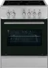 A front view of a freestanding electric oven and stovetop. Produktbild-Vorschau
