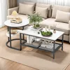 ProximaX Couchtisch Set 2-teilig – Rechteckiger & runder Produktbild-Vorschau 2